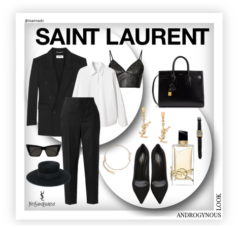 androgynous YSL outfit