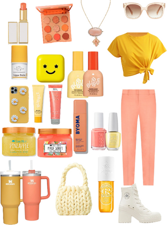 yellow and coral fit