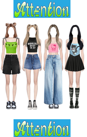 Attention - Nwjns 4 member kpop girlgroup outfit