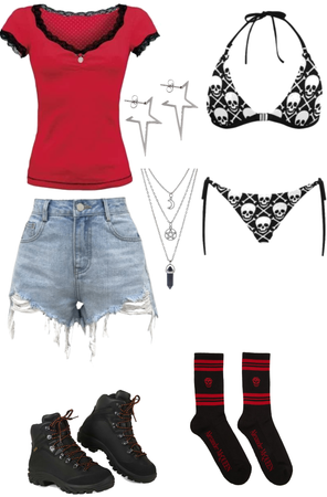 Gothic vampire style outfit with swimmers