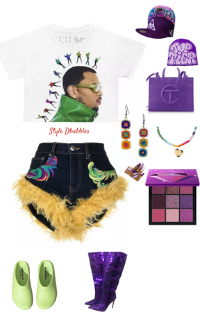 concert outfits purple Chris brown