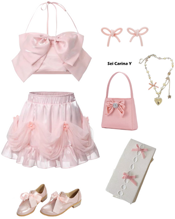Pink bow outfit