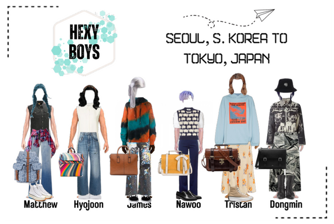 Hexy Boys Seoul to Tokyo Airport Looks