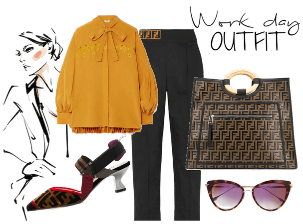 WORK OUTFIT IN FENDI STYLE