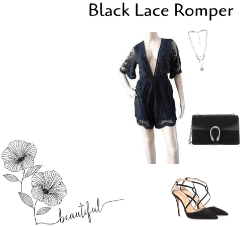 Black Lace Romper