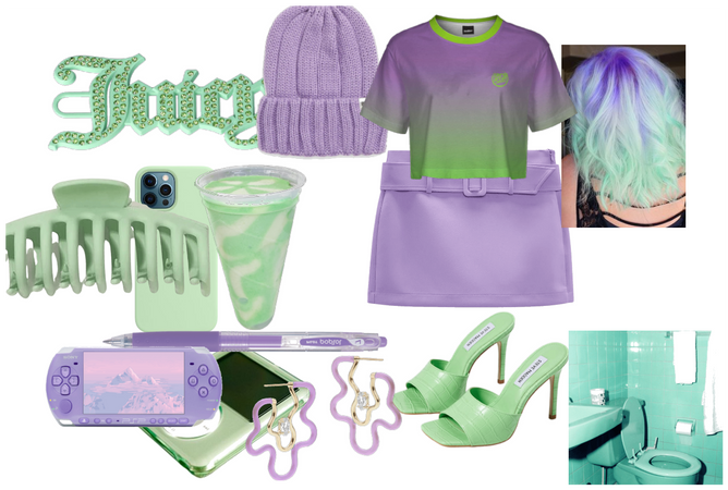 That purple + mint green Outfit