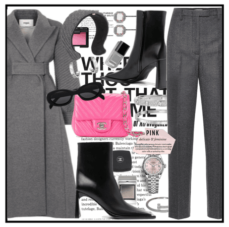 Grey and pink