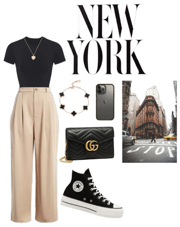 Black and Beige New York outfit!