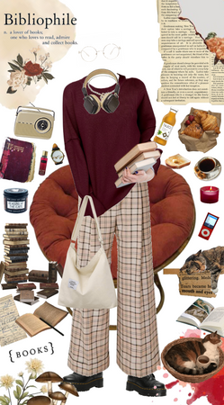 Cozy book lover outfit