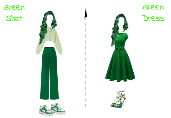 Green Shirt vs. Green Dress wich would you wear?