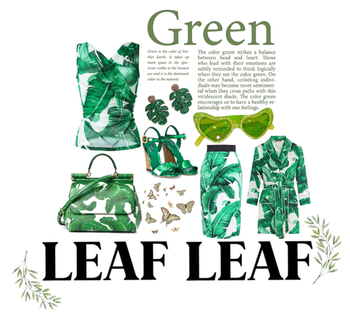 leaf print outfit!🍃