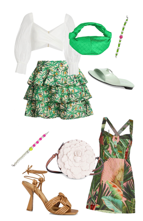 green outfit saks ss21