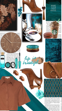 turquoise and brown