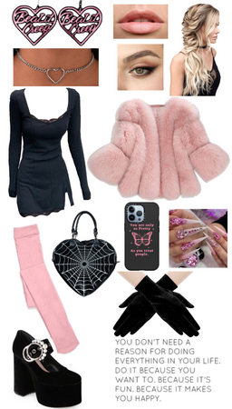 Pink and Black Faux Fur Winter