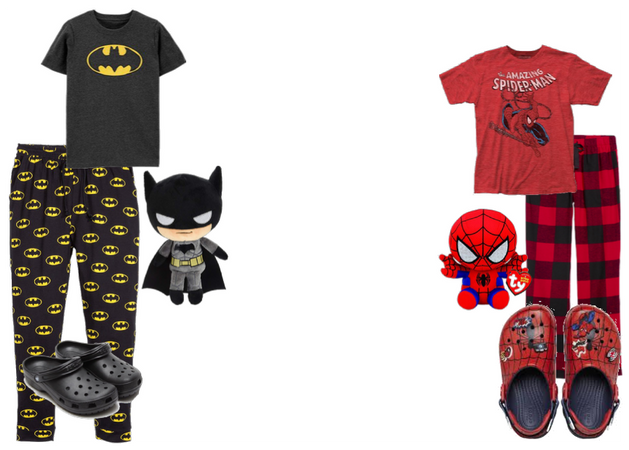 Batman and spiderman matching fit