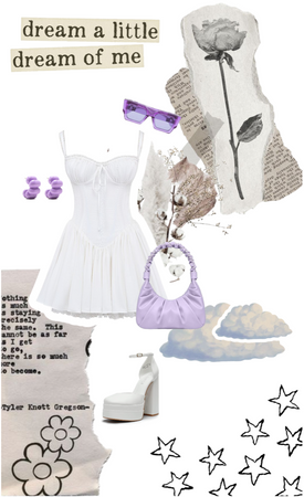 white and purple outfit