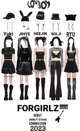 Kpop "FORGIRLZ" debut stage outfits