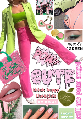 pink and green bright and clean xox