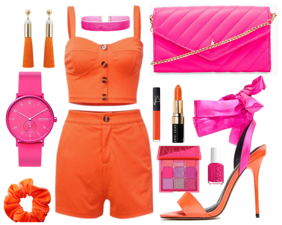 orange and pink