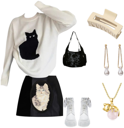 Cat edgy outfit