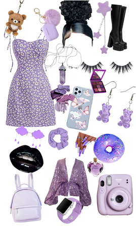 Purple Short Dress Outfit