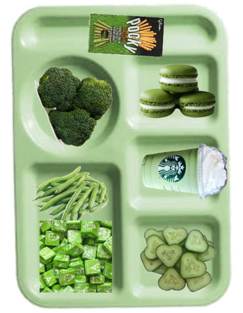 green lunch tray