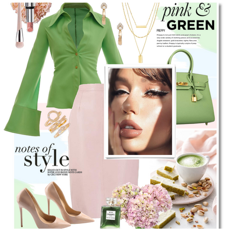 Pink and green preppy