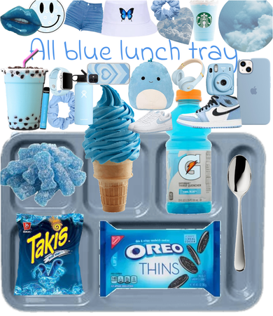 blue lunch tray