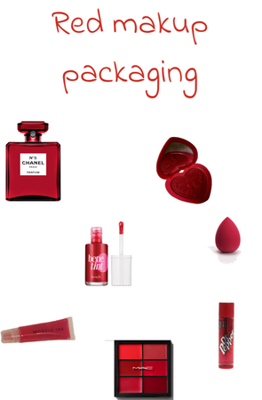 red makeup packaging