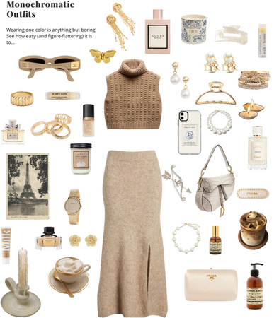 beige monochrome outfit