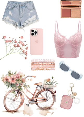 pink floral bicycle