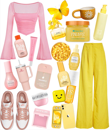 pink and yellow! coloir idea by @suavestyles