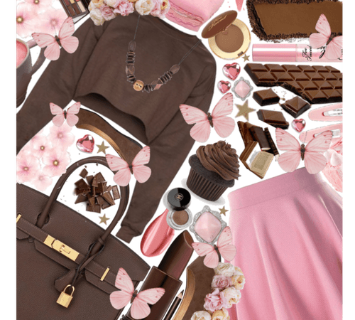 Brown chocolate and pink