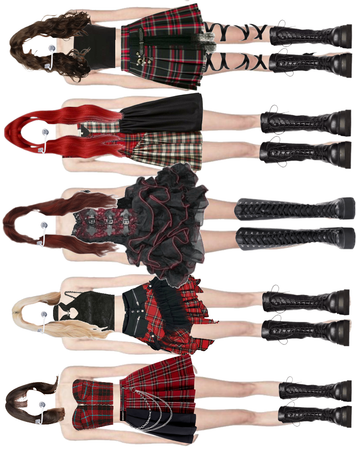 5 member girl group stage outfit.