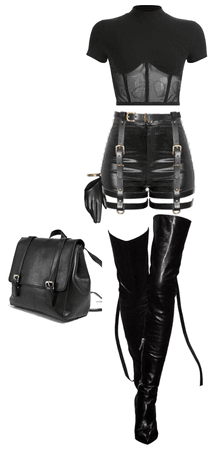 Black leather straps