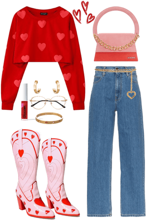 pink & red ootd