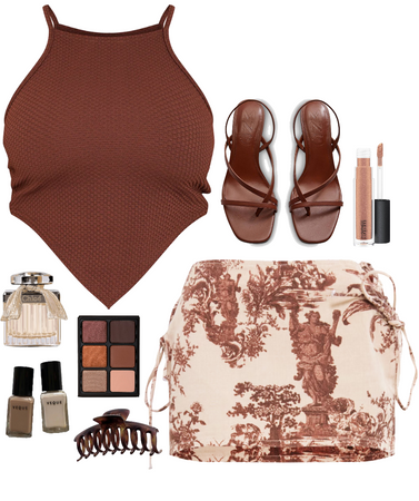 Brown Crop Top Outfit