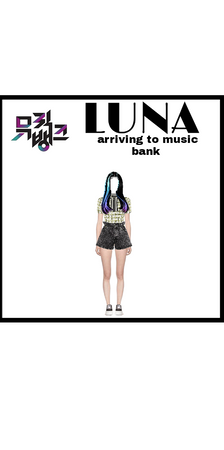 Luna arriving at music bank