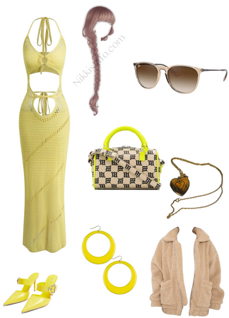 Neon yellow and brown outift