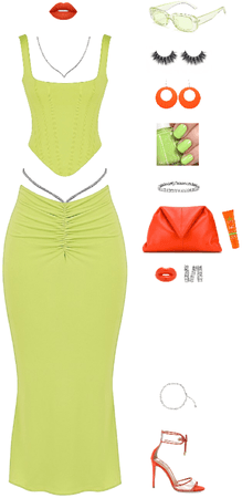 Lime Green, Orange and Diamonds