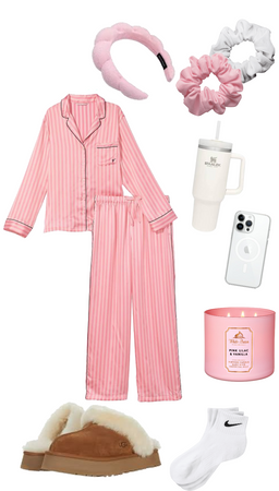 cozy preppy pajama outfit