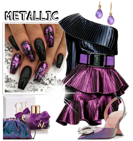 metallic nail outfit