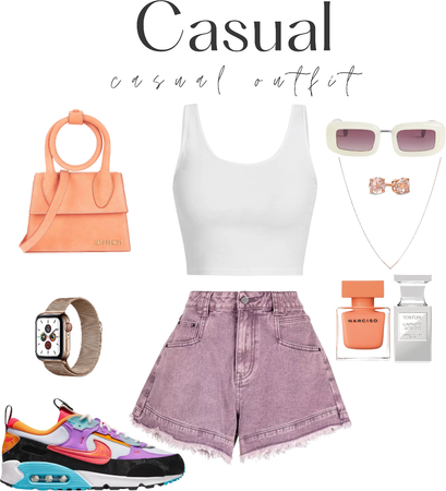 Casual Outfit - Purple and Coral
