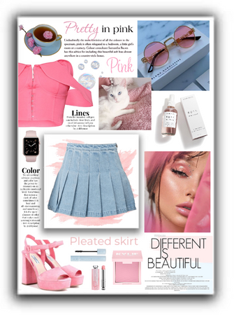 Pleated skirt in pink