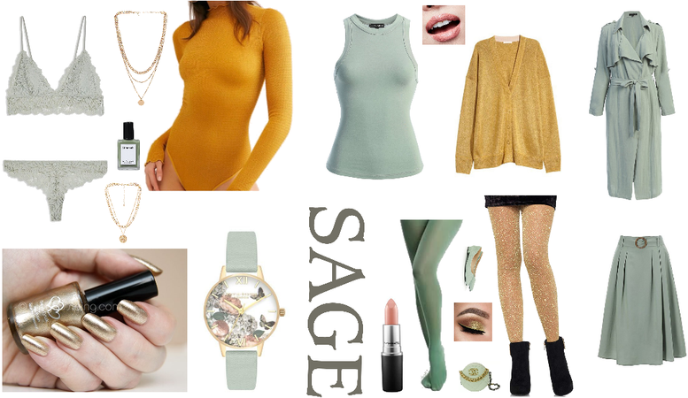 Gold and Sage Green Outfit
