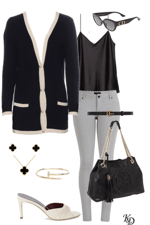 Black long cardigan outfit