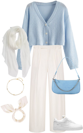 white blue hijab outfit