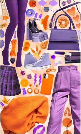 cluttercore - orange and purple