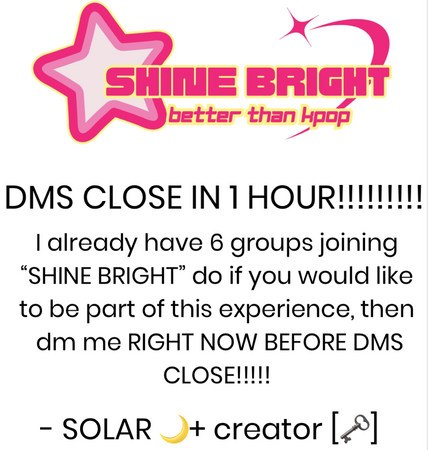 DMS CLOSE IN 1 HOUR!!!!!!!!!!!!!!!!!