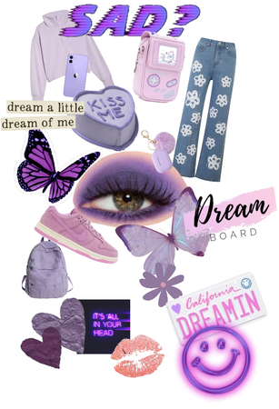 purple preppy collage